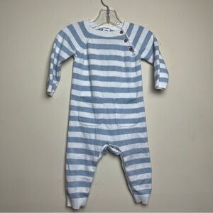 Nordstrom baby sweater striped blue and white romper 9 months
